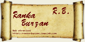 Ranka Burzan vizit kartica